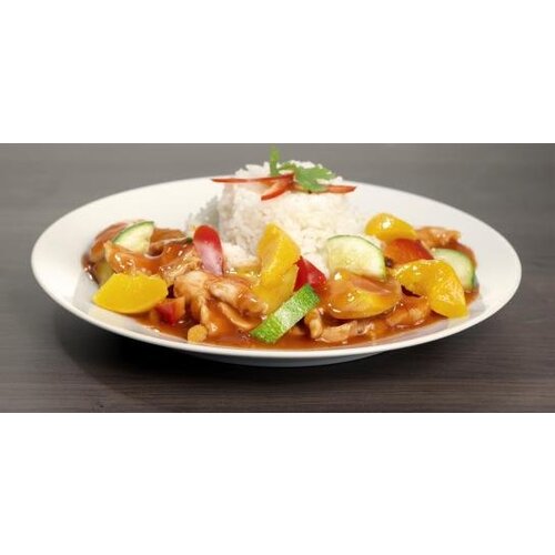 Kip in mangosaus, groenten & rijst