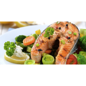 Romige spaghetti met zalm en groente