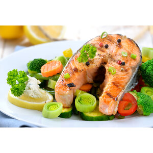 Zalmfilet met tomatenrisotto