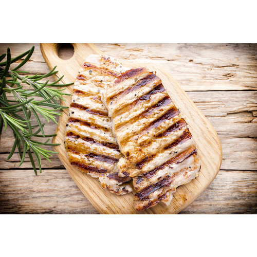 Varkensfiletlapje in jus met spinazie en aardappelpuree