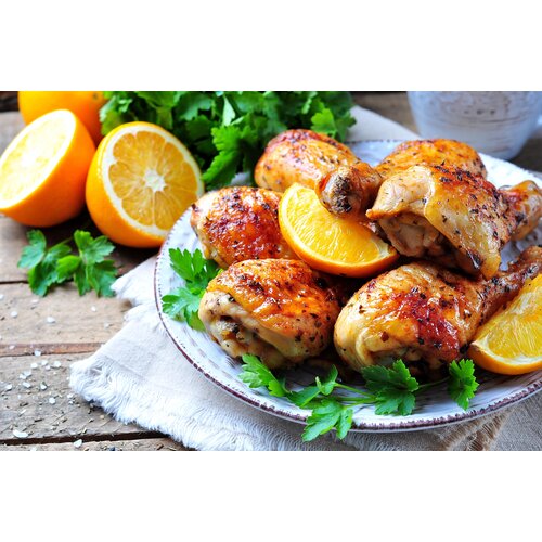 Citroenkip met zoete aardappel & groenten