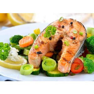 Zalmforelfilet, aardappels & boontjes