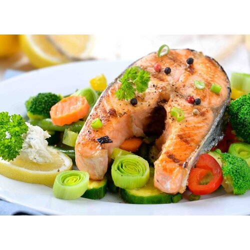 Zalmforelfilet, aardappels & boontjes