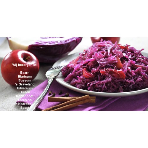 Stamppot rode kool met appel & R. gehaktbal