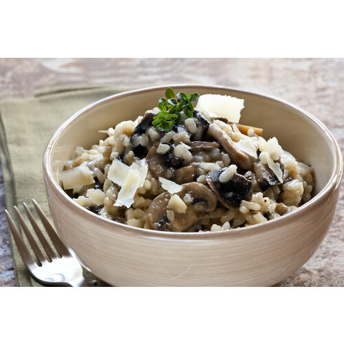 Paddenstoelen risotto met sla Paddenstoelen risotto met sla
