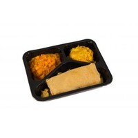 HALAL Kip masala, pompoen, aardappelen en roti