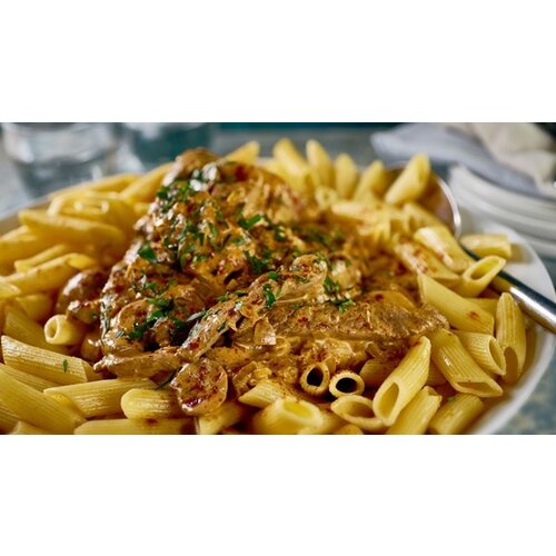 Penne kip stroganoff-natriumarm