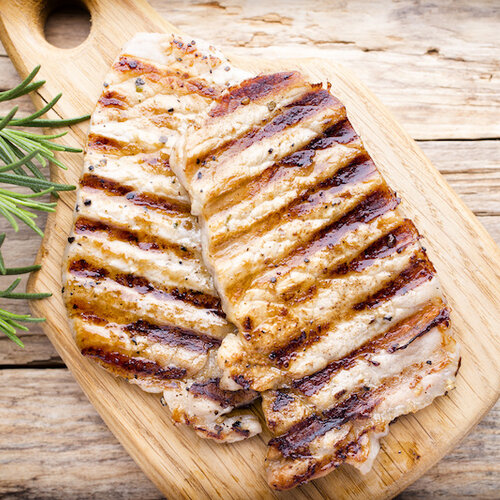 Varkensfiletlapje met jus, snijbonen en aardappelpuree