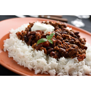VEGA  Chili sin carne zilvervliesrijst(V)