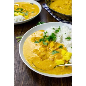 Ananas curry met witte rijst (V)