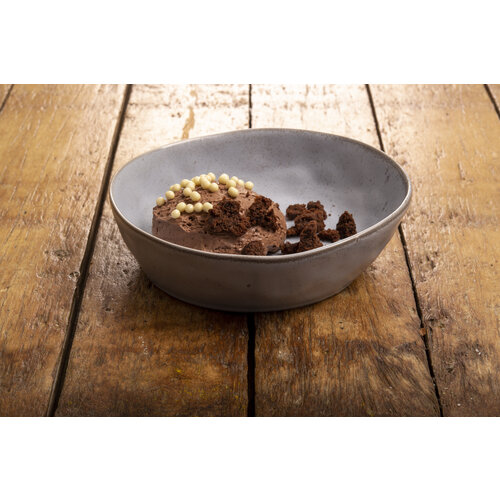 Bavarois met chocola met brownie crumble Bavarois met chocola met brownie crumble