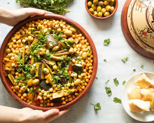 Vegetarische tajine cashew couscous groente VEGETARISCH
