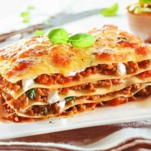 Lasagne (rundvlees) bolognese met salade