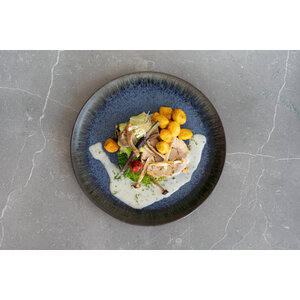 Kip rouleau, ratatouille & prei puree