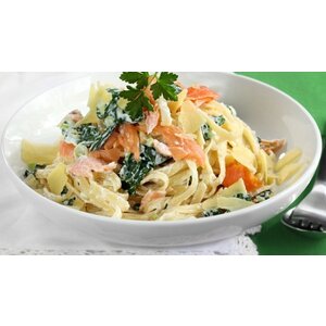 Tagliatelle, zalm & spinazie