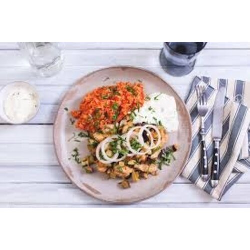 VEGA Gyros met tomatenrijst VEGA Gyros met tomatenrijst