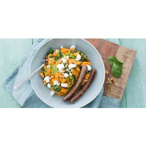 VEGA groenteschijf zoete aardappelstamppot spinazie