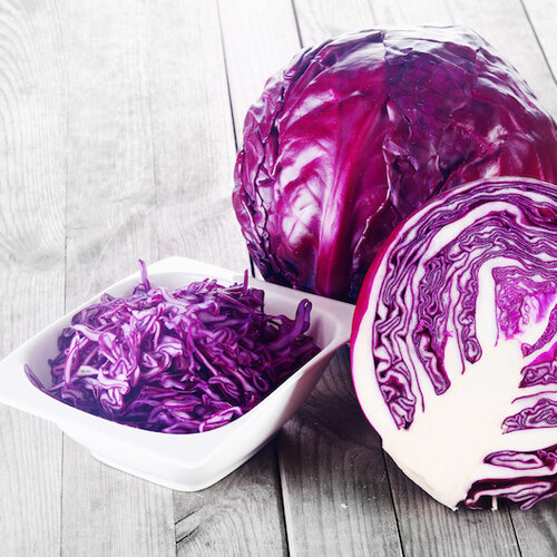 Varkenshamlapje met jus, rode kool en uienpuree