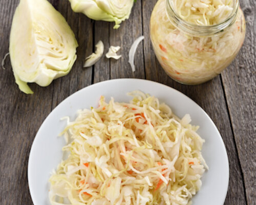 Kip kebabschijf met stamppot Hawai (zuurkool, ananas & appel)