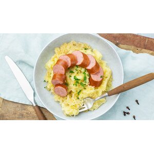 Stamppot zuurkool met spekjes & rookworst