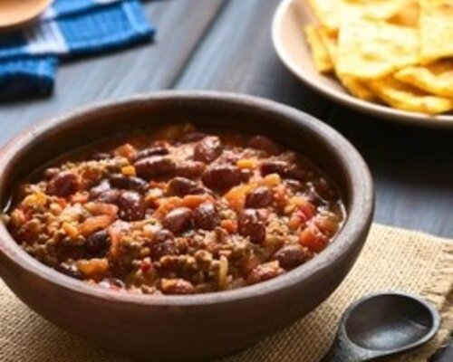 Chili con carne (rundvlees) & gele rijst