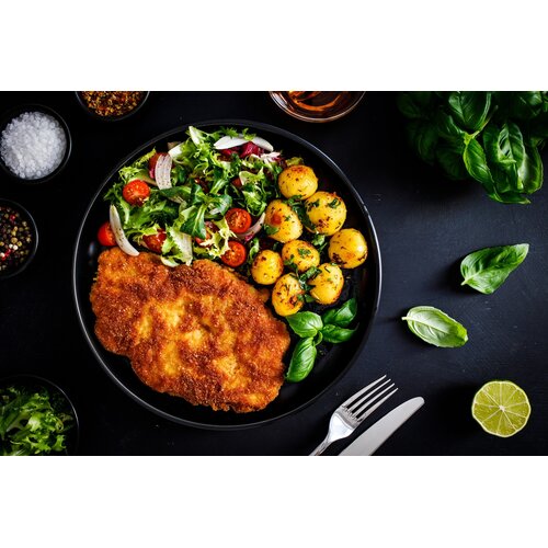 V.schnitzel, gele raapje & geb. aardappel V.schnitzel, gele raapje & geb. aardappel