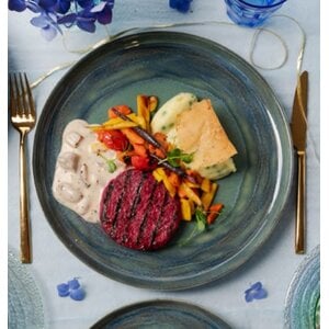 Bietensteak, haricot verts & aardappel (V)
