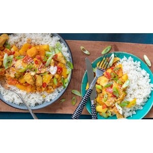 Kip kerrie met doperwten & rijst