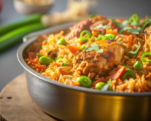 Kipgyrosschotel & tomatenrijst & rauwkostsalade