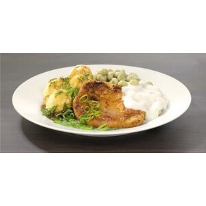 Kalkoenschnitzel, tuinbonen en aardappel - natriumarm