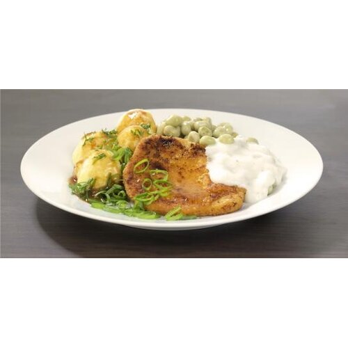 Kalkoenschnitzel, tuinbonen en aardappel - natriumarm