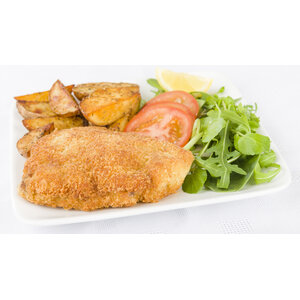 Kip cordon bleu, groene groente en aardappelgratin