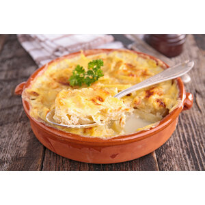 Kipfilet, sperziebonen en aardappelgratin Kipfilet, sperziebonen en aardappelgratin