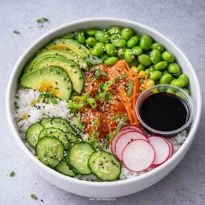 Maaltijdsalade met rijst = een  koud gerecht