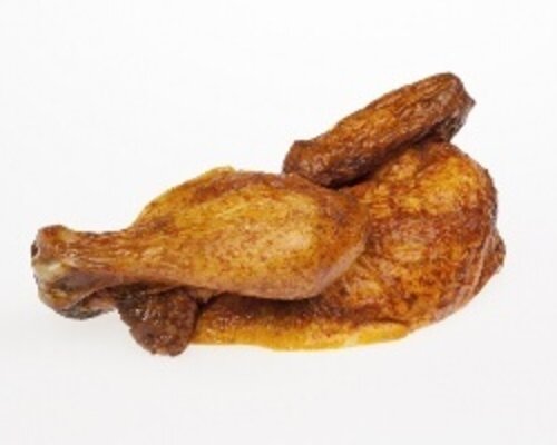 1/2  Gegrilde kip, gebakken aardappel en een rauwkost