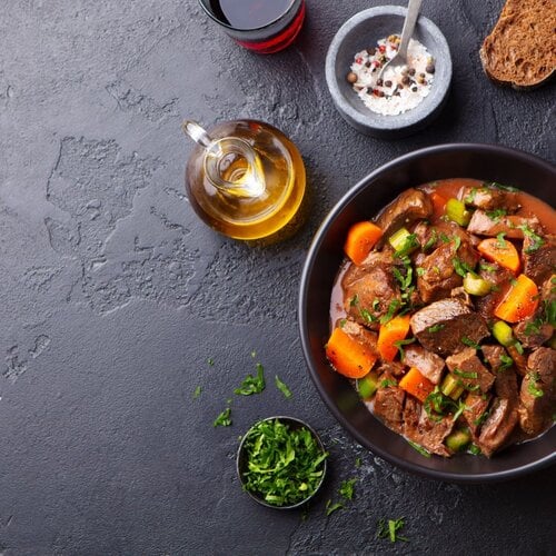 VEGA Winterstoof met spruitjes en aardappelpuree