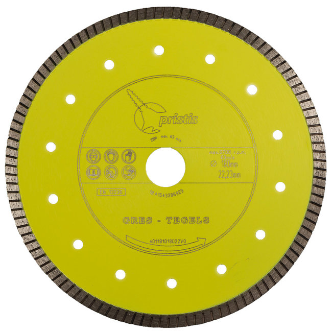 180/22,2mm x 1,6mm Gres-Turbo keramiek/graniet  geel