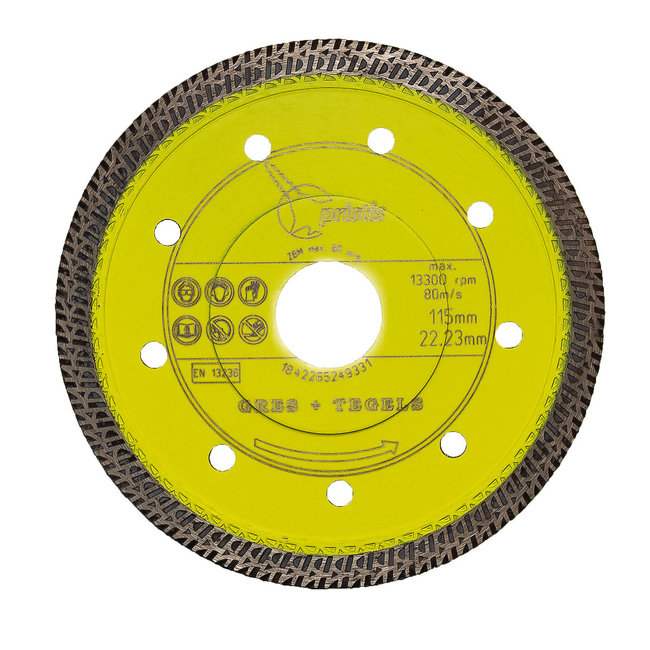 115/22,2mm x 1,4mm Gres-Turbo keramiek/graniet  geel