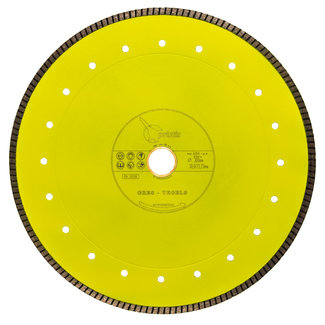 Pristis 300/30,0/25,4 x 2,2mm Gres-Turbo keramiek/graniet  geel