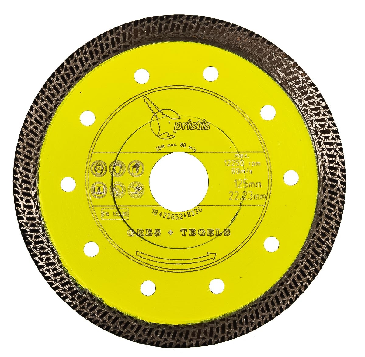 Diamantzaag-125/22,2mm Gres keramiek/graniet Turbo 1,4mm geel - ZBM