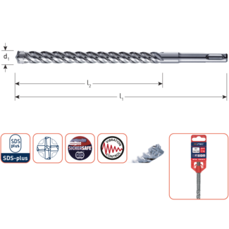 Rotec SDS+4 10x390/455mm S4 hamerboor 4-snijder