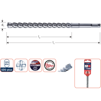 Rotec SDS+4 15x400/450mm S4 hamerboren 4-snijder