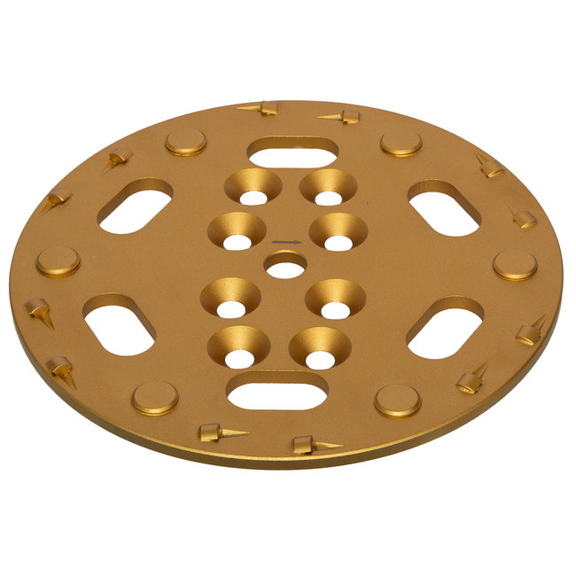 Schuurschijf 250mm 12 x PKD segm. - 6 x TCT dop Goud