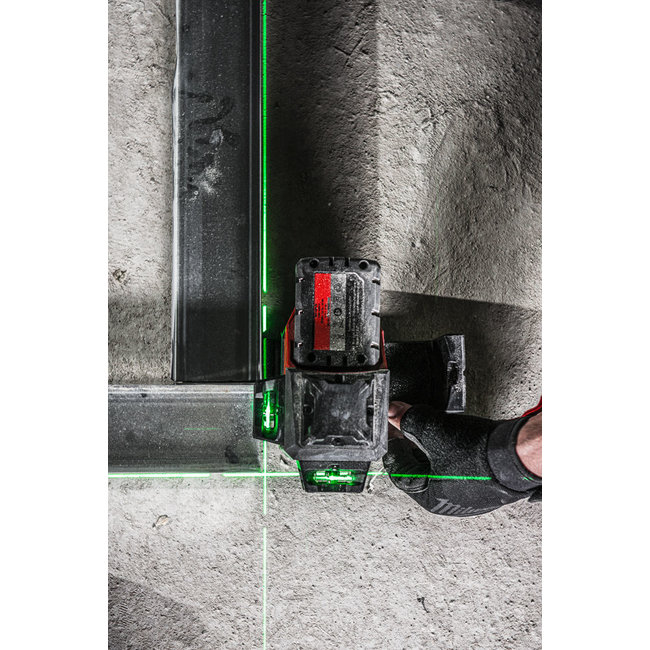 Milwaukee M12 3PL-0C driedimension. laser/3 groene cirkels