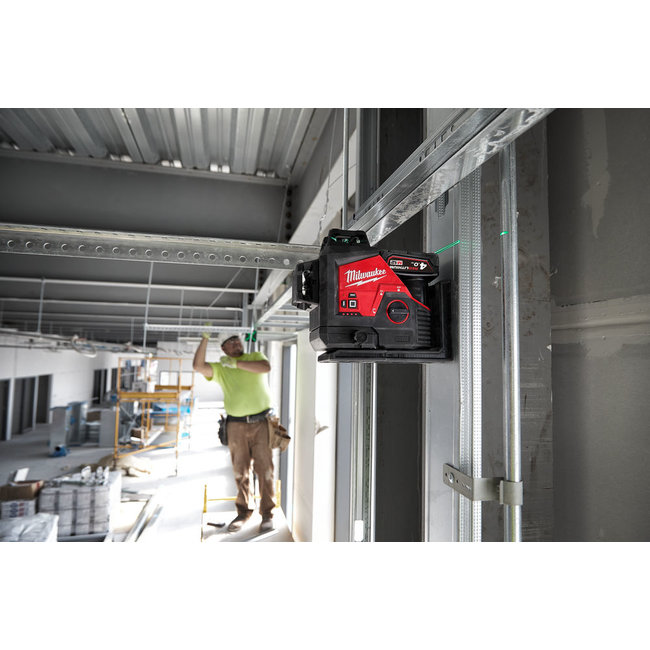 Milwaukee M12 3PL-401C driedimension. laser/3 groene cirkels