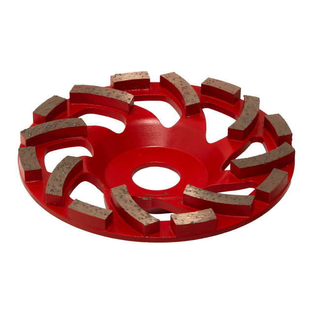 125/22,2mm Pristis komschijf Fan Cup segm. Soft Rood