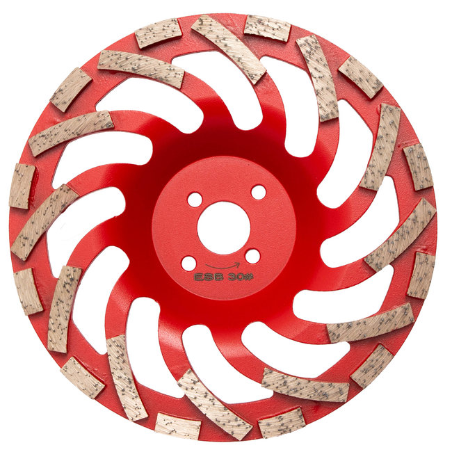 180/22,2mm Pristis komschijf Fan Cup segm. Soft Rood