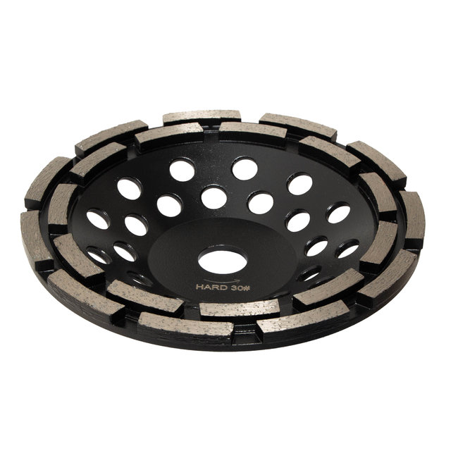 180/22,2mm Pristis komschijf 2 rij segm. Hard Zwart