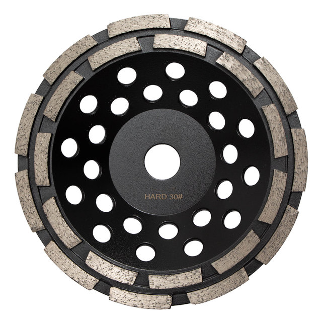 180/22,2mm Pristis komschijf 2 rij segm. Hard Zwart