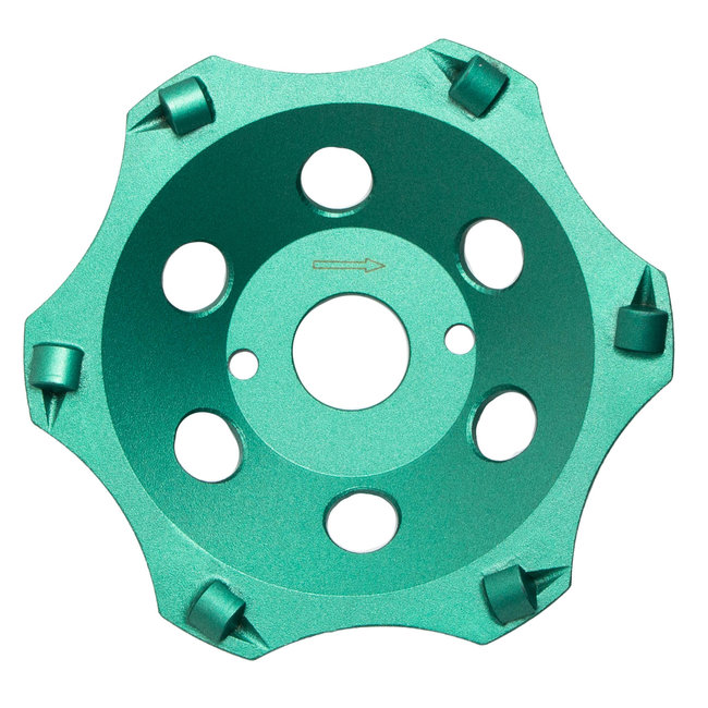 Pristis 125/22,2mm Pristis komschijf 6PKD segm. Cycloon Medium Groen